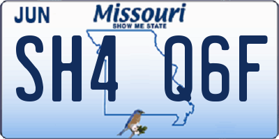 MO license plate SH4Q6F