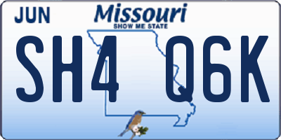MO license plate SH4Q6K