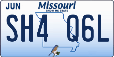 MO license plate SH4Q6L