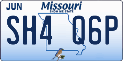 MO license plate SH4Q6P