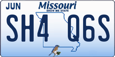 MO license plate SH4Q6S