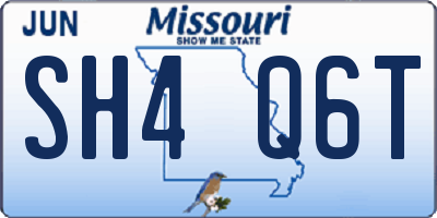 MO license plate SH4Q6T