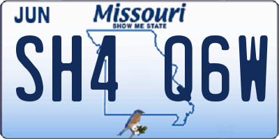 MO license plate SH4Q6W