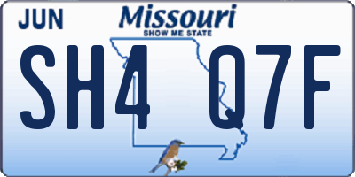 MO license plate SH4Q7F
