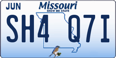 MO license plate SH4Q7I