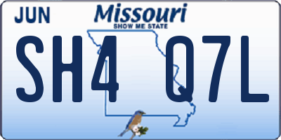 MO license plate SH4Q7L