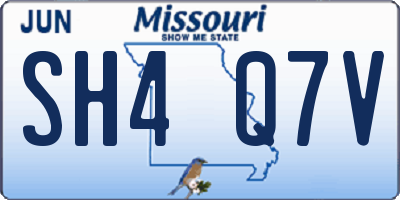 MO license plate SH4Q7V