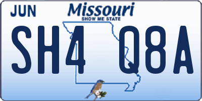 MO license plate SH4Q8A