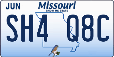 MO license plate SH4Q8C