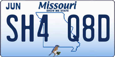 MO license plate SH4Q8D