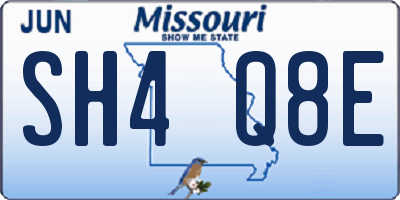 MO license plate SH4Q8E