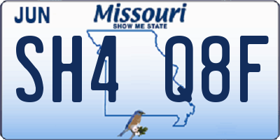 MO license plate SH4Q8F