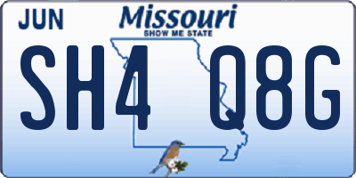 MO license plate SH4Q8G
