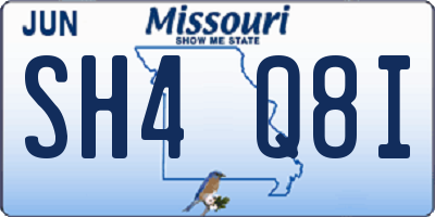 MO license plate SH4Q8I