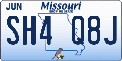 MO license plate SH4Q8J