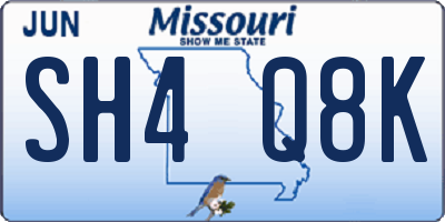 MO license plate SH4Q8K