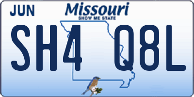 MO license plate SH4Q8L
