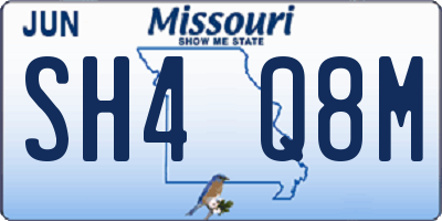 MO license plate SH4Q8M
