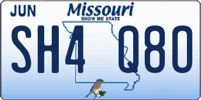 MO license plate SH4Q8O
