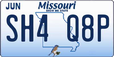 MO license plate SH4Q8P