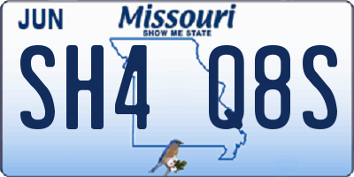 MO license plate SH4Q8S