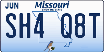 MO license plate SH4Q8T