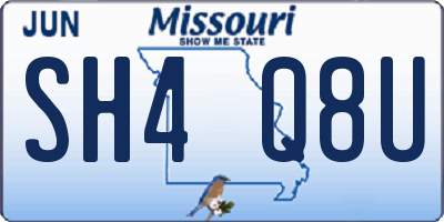 MO license plate SH4Q8U