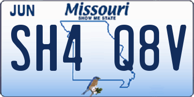 MO license plate SH4Q8V