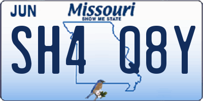 MO license plate SH4Q8Y