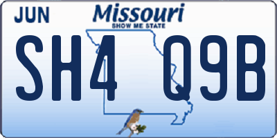 MO license plate SH4Q9B