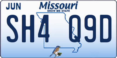 MO license plate SH4Q9D