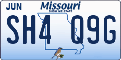 MO license plate SH4Q9G