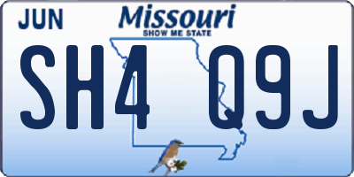 MO license plate SH4Q9J