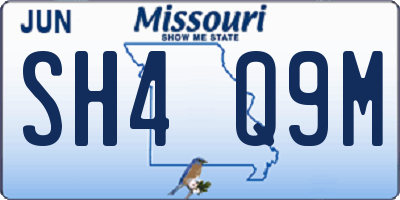 MO license plate SH4Q9M