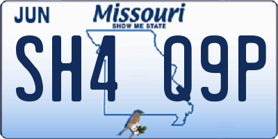 MO license plate SH4Q9P