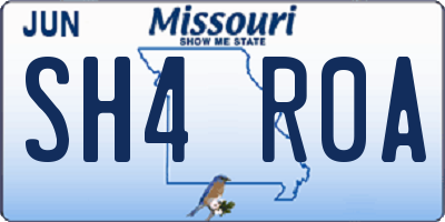 MO license plate SH4R0A