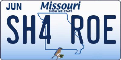 MO license plate SH4R0E