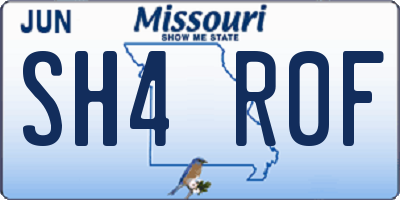 MO license plate SH4R0F