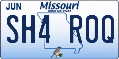 MO license plate SH4R0Q