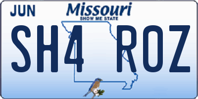 MO license plate SH4R0Z