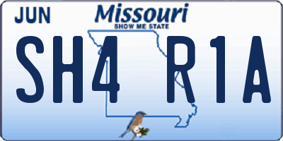 MO license plate SH4R1A