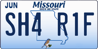 MO license plate SH4R1F