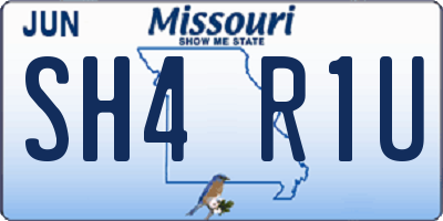 MO license plate SH4R1U