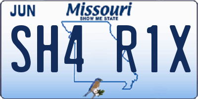 MO license plate SH4R1X