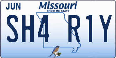 MO license plate SH4R1Y