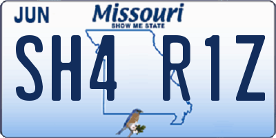 MO license plate SH4R1Z