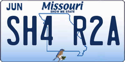 MO license plate SH4R2A