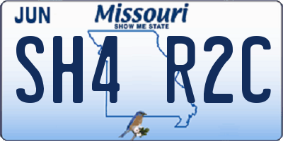 MO license plate SH4R2C