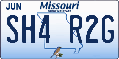 MO license plate SH4R2G