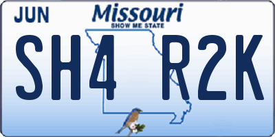 MO license plate SH4R2K